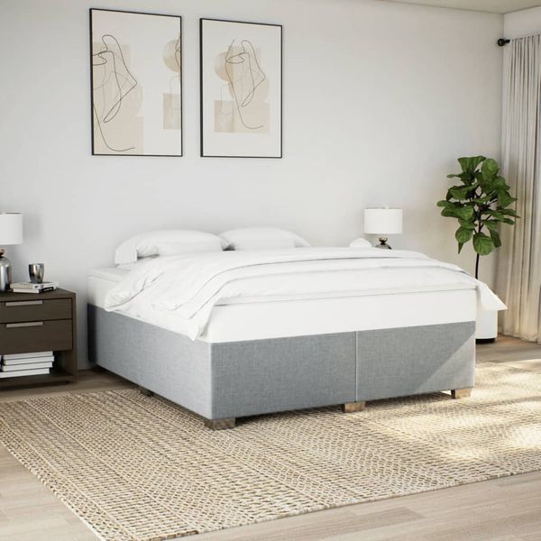 vidaXL Posteľ bez matraca bledosivý 180x200 cm látka