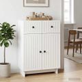vidaXL Servírovacia skriňa Biela s vysokým leskom 66 x 34,5 x 90 cm