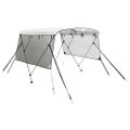 vidaXL Strieška Bimini s 3 oblúkmi a sieť. stenami 183x(154-167)x137cm