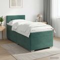vidaXL Posteľ boxspring s matracom Tmavozelená 90 x 200 cm Zamat