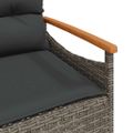 vidaXL Záhradná lavica s vankúšmi 116x62,5x74 cm sivá polyratanová