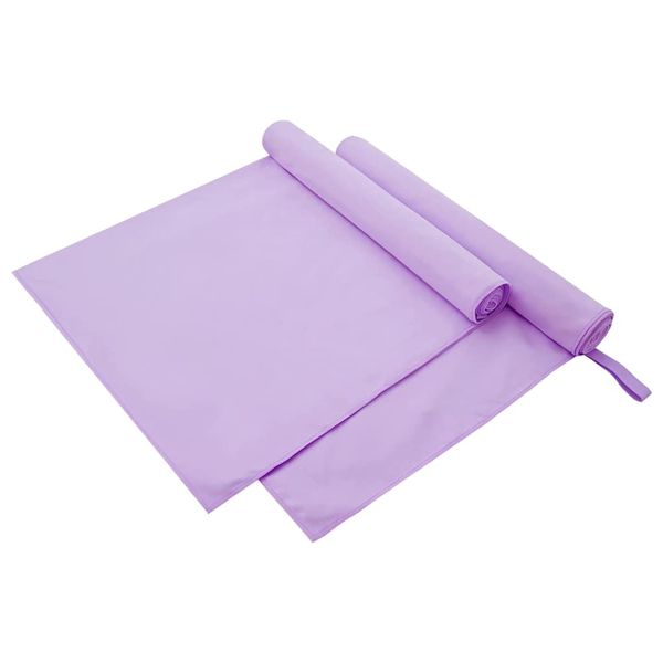 vidaXL Športové uteráky 2 pcs Fialová 180 x 90 cm Polyester a polyamid