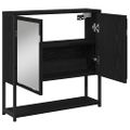 vidaXL Zrkadlová skrinka Čierny dub 60 x 16 x 60 cm Kompozitné drevo