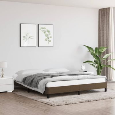vidaXL Posteľ bez matracatmavohnedá 160x200 cm látka