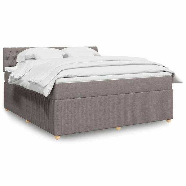 vidaXL Posteľný rám boxspring s matracom sivohned 180x200 cm látka