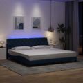 vidaXL Rám postele s LED bez matraca modrá 200x200 cm látka