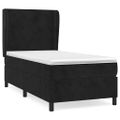 vidaXL Posteľný rám boxspring s matracom čierny 90x200 cm zamat