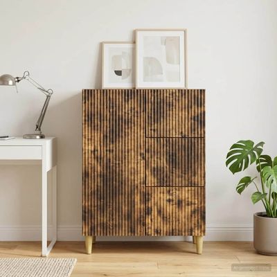 vidaXL Servírovacia skriňa so zásuvkou Dymový dub 66 x 34,5 x 90 cm