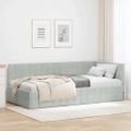 vidaXL Rohový rám postele Svetlosivá 90 cm x 200 cm Zamat