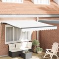 vidaXL Sklopná markíza Biela 300 x 250 cm Tkanina a hliník