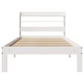 vidaXL Posteľný rám s čelom biely 75x190 cm borovicový masív