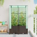 vidaXL Záhon s krytom na skleník ratanový vzhľad 80x40x138 cm