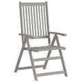 vidaXL Záhradné sklápacie stoličky 4 ks sivé masívne akáciové drevo