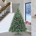 vidaXL Umelý vianočný stromček s 300 LED-i Zelená 240 cm PE a PVC