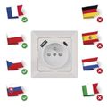 Zásuvka EMOS A6000.4 250 V s USB A+USB C, biela