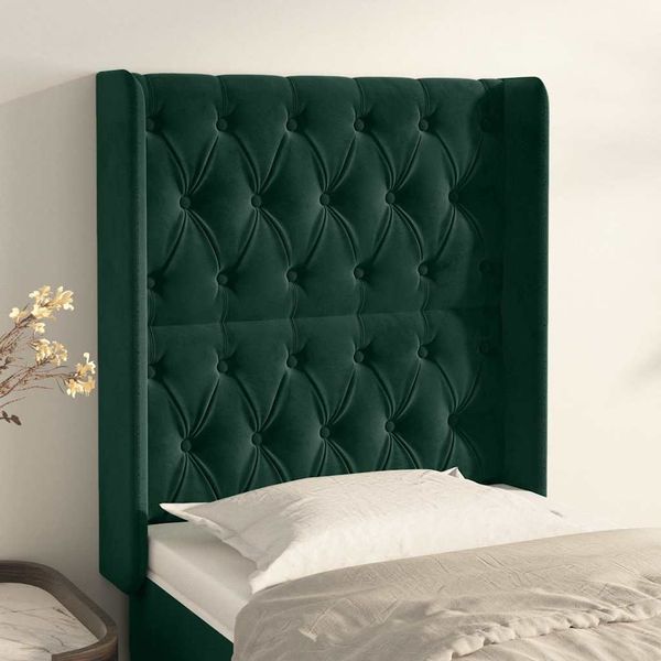 vidaXL Čelo postele so záhybmi tmavosivé 83x16x118/128 cm zamat