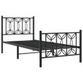 vidaXL Kovový rám postele s čelom a podnožkou čierny 90x200 cm