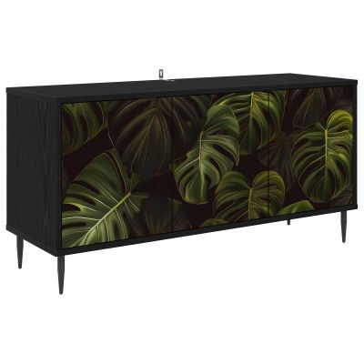 vidaXL TV skrinka ELBURG 102 x 33 x 51 cm Čierny dub Kompozitné drevo