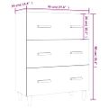 vidaXL Komoda biela 70x34x90 cm spracované drevo