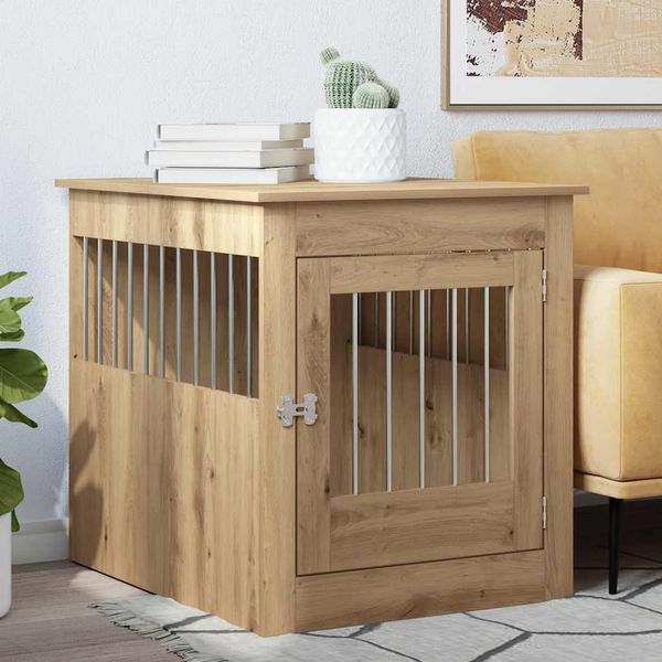 vidaXL Nábytok na prepravku pre psov Dub Artisan 64,5x80x71 cm Drevo