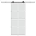 vidaXL Posuvné dvere s kovaním ESG sklo a hliník 90x205 cm