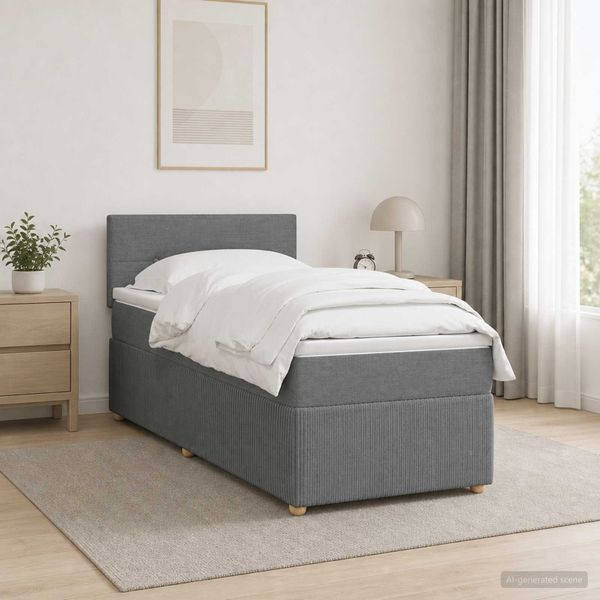 vidaXL Posteľ boxspring s matracom Tmavosivá 80 x 200 cm Látka