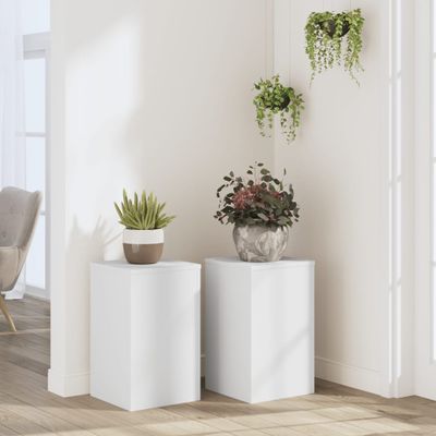 vidaXL Stojany na rastliny 2 ks biele 30x30x50 cm kompozitné drevo