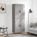 vidaXL Vysoká skrinka sivý dub sonoma 69,5x34x180 cm spracované drevo