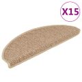 vidaXL Samolepiace nášľapy na schody vzhľad sisalu 15 ks 65x21x4 cm
