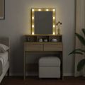 vidaXL Toaletný stolík s LED dub sonoma 80x41x144,5 cm