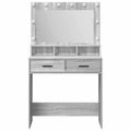 vidaXL Toaletný stolík Sivý Sonoma 79 x 41 x 135 cm Kompozitné drevo