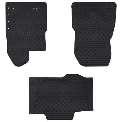 vidaXL Autokoberec 3 pcs Čierna Guma