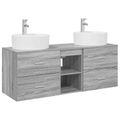 vidaXL Set kabinetov do kúpeľne 3 ks Sivý Sonoma 49,5 x 44,5 x 65 cm