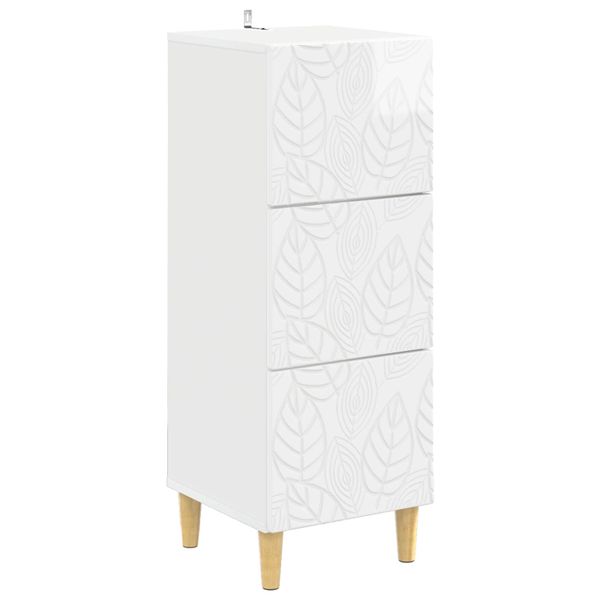 vidaXL Zásuvkový kabinet Biela s vysokým leskom 33 x 34,5 x 90 cm