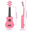 vidaXL Sopránové ukulele s taškou pre deti ružové 21"