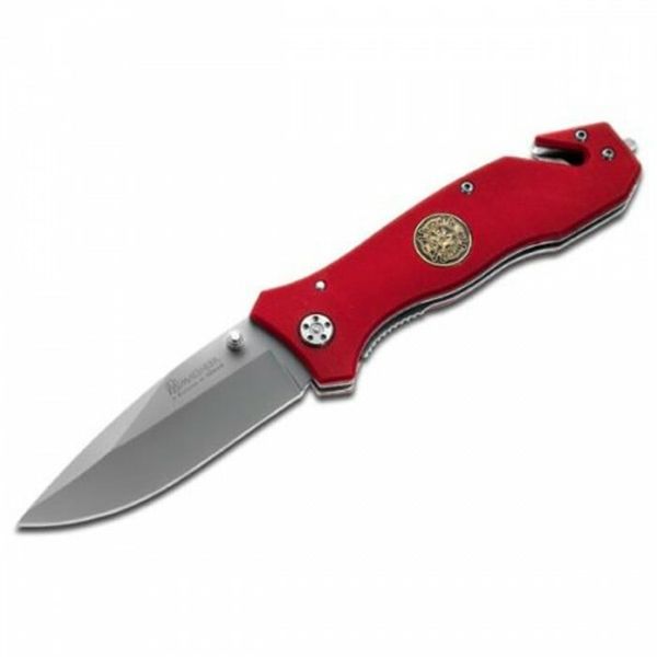 Magnum 01MB366 Fire Brigade záchranársky nôž 8,5 cm, červená, G10