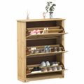 vidaXL Botník Corona 99x32x124,5 cm borovicový masív