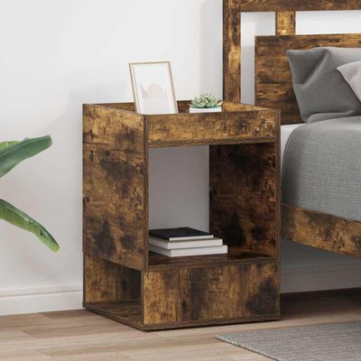 vidaXL Koncový stôl 2 pcs Dymová dub 40 x 40 x 56 cm Kompozitné drevo