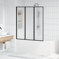 vidaXL Skladací sprchový panel Čierna a úplná mráz 132 x 2 x 140 cm