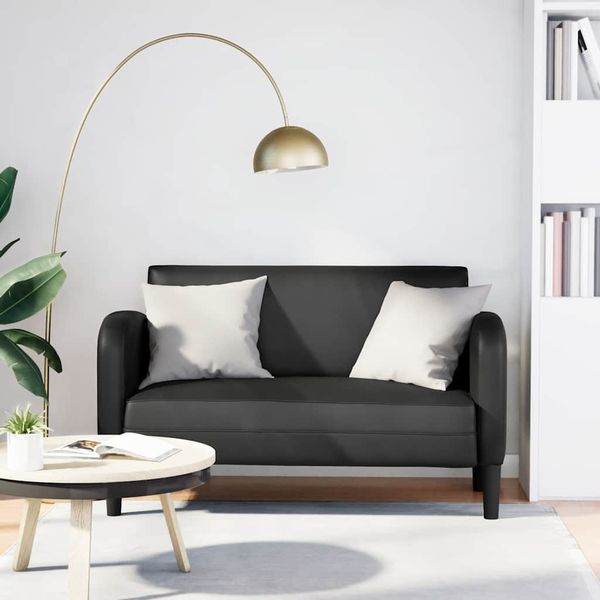 vidaXL Loveseat Sofa Black 110 cm Umelá koža