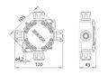 Krabice rozbočovací, plastová, s víčkem na šrouby, 4x vstup PG16, IP67, černá/ 0298-09