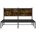 vidaXL Kovový posteľný rám bez matraca dymový dub 150x200 cm