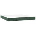 vidaXL Matrac s taštičkovými pružinami stredná tvrdosť tmavozelený 160x200x20 cm zamat