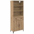 vidaXL Highboard Remeselný dub 69,5 x 34 x 180 cm Kompozitné drevo