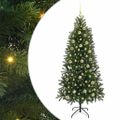 vidaXL Umelý vianočný stromček s 300 LED-i Zelená 180 cm PE a PVC