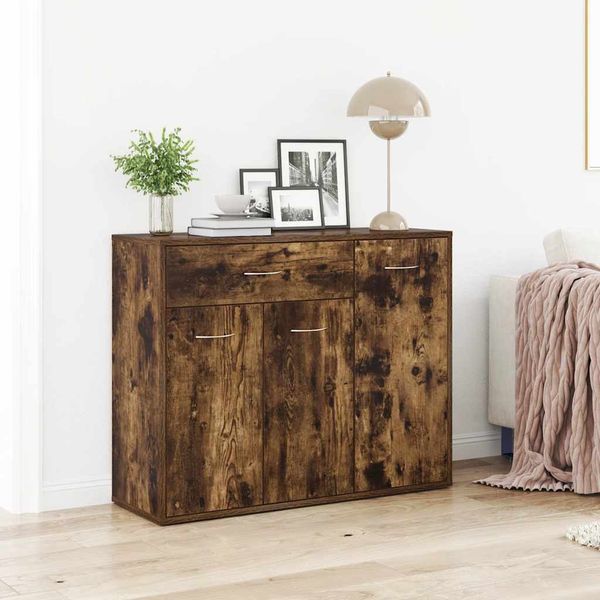 vidaXL Komoda dymový dub 88x30x70 cm spracované drevo