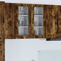 vidaXL Nástenný sklenený kabinet PORTO Dymová dub 40 x 31 x 80 cm