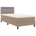 vidaXL Posteľ s pružinovým rámom Kapučínová 90 x 200 cm Umelá koža
