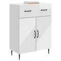 vidaXL Servírovacia skriňa Biela s vysokým leskom 66 x 34,5 x 89,5 cm