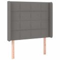 vidaXL Čelo postele s LED tmavosivé 103x16x118/128 cm látka